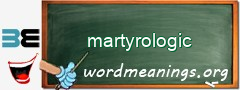 WordMeaning blackboard for martyrologic